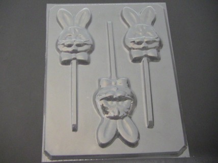 820 Bunny Rabbit Face Chocolate Candy Lollipop Mold